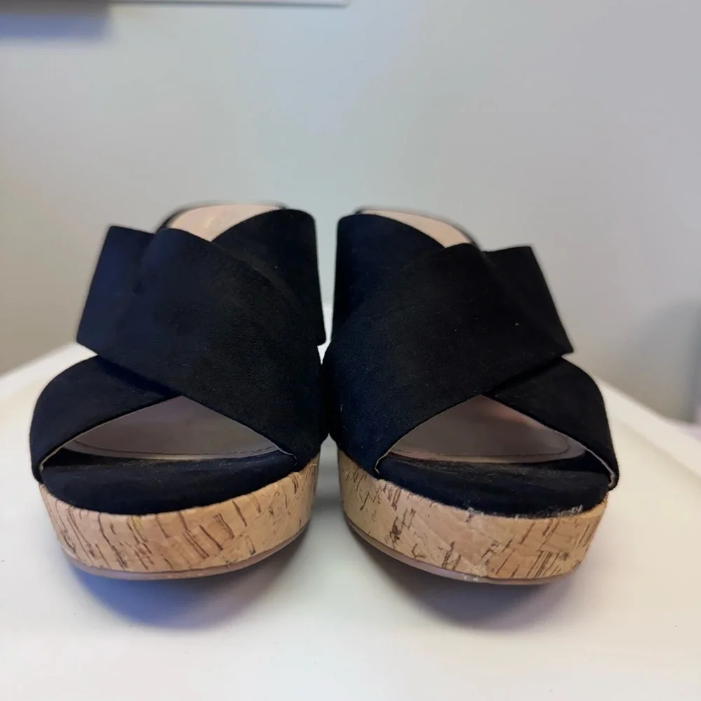 Charles by Charles David Latrice Microsuede Wedge Sandals In Black - Picture 3 of 8